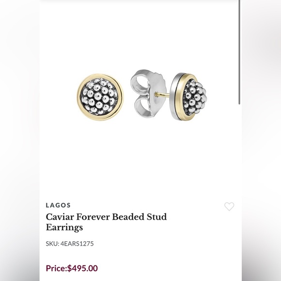 NWT LAGOS Caviar Forever Beaded Stud 18k Gold and Sterling Silver Earrings✨ - Picture 14 of 15